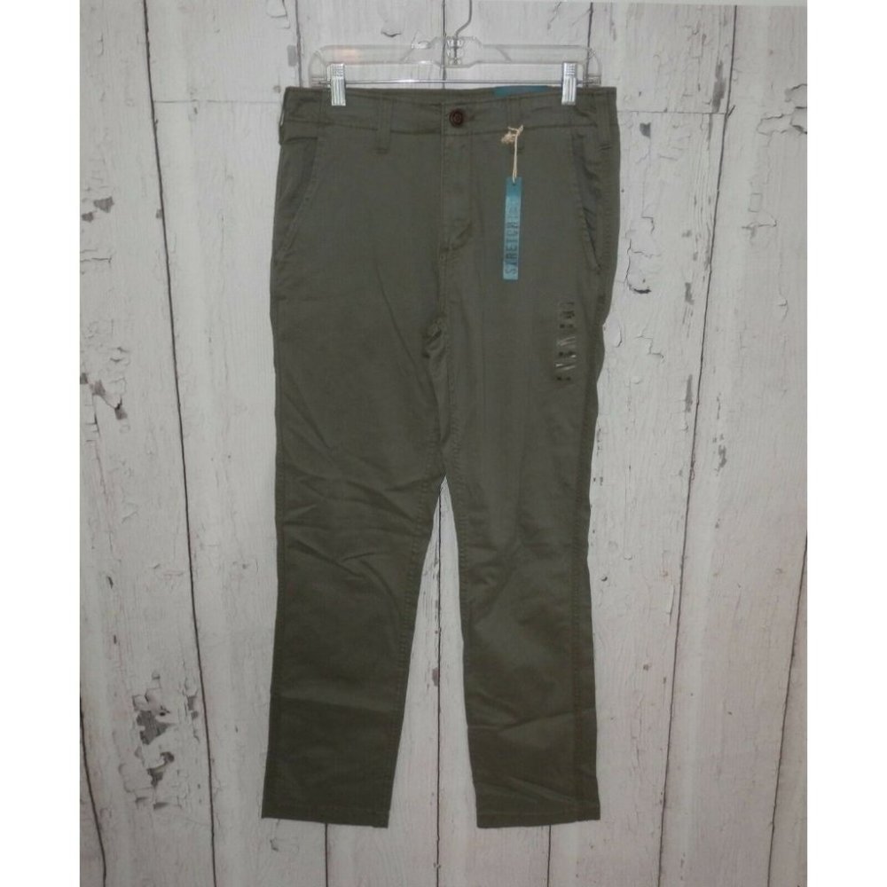 NEW Red Camel Men 30x32 Straight Chino Olive Mid Rise Straight Fit Leg Pant 2707